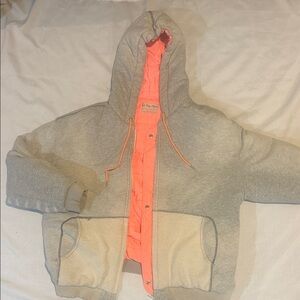 We The Free Gray and Orange Bomber Jacket